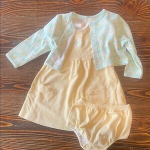 Little Me Yellow and White Baby 3 piece Outfit